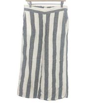 Catherine Malandrino wide leg linen pant’s striped medium