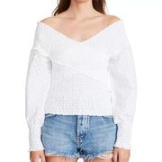 Steve Madden Victoriously Yours Cotton Eyelet Top in White Size Large NWT