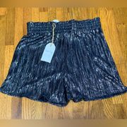 Sadie & Sage Navy Blue Shiny Shorts