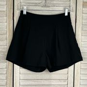 LF ROSEBULLET High Waisted Pleated Chiffon Shorts Black-8