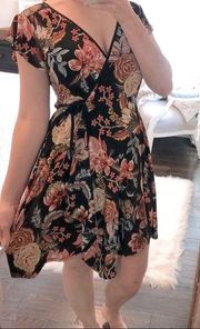 Xhilaration xsmall Flirty floral wrap style dress