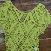 Urban Outfitters Patterned Yellow Crop Top