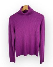 Valerie Stevens Womens size Small 2 Ply 100% Cashmere Turtleneck Ribbed Sweater