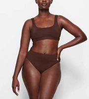 NWT Skims Signature Swim Tank Bikini Top in Cocoa Brown