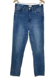 Abound Mom Jeans Women 32 Blue Light Wash High Waisted Stretch Denim Pockets New