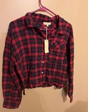 NWT love notes large plaid button down