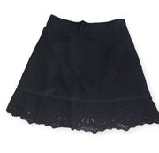 Ann Taylor LOFT Women's Size 6 Black Lace Eyelet Mini Skirt
