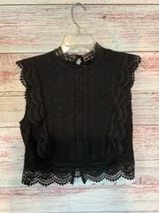 Top Black Lace Ruffles Large