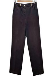 Vintage Y2K St. John Sport Espresso Stretch Cotton Twill High Rise Pant Size 4