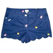 Crown & Ivy Nautical Embroidered Shorts – Summer Navy Blue, Size 12