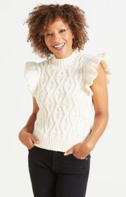 Ruffle Cream Sweater