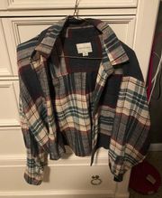 American Eagle Cropped Plaid Flannel