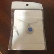 Blue diamond silver necklace