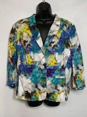 Elementz Womens Blazer Jacket Collar Multicolor XL