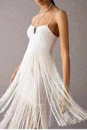 Anthropologie Dress Delfi Collective Fringe Formal Bride Cocktail Beach Boho M‍