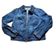 TOMMY HILFIGER Women's Sz XL Denim Jean Jacket Blue Full Zip Vintage 100% Cotton