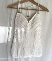 racerback knit tank top with built in bra size xs cream