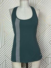 Splits59 Dark Green Racerback Mesh Stripe Tank Top Size Medium