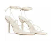 Cult Gaia Soleil Lace Up High Heel Sandals, Sand (Ivory), Size 38 EU (US 8)