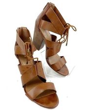 Indigo Rd. Irisela Brown Lace Up Block Heel Sandal