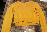 Cropped Mustard Yellow Knit Sweater