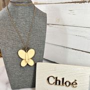 Chloe Enamel Butterfly Long Necklace