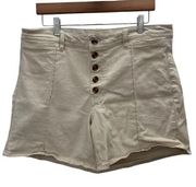 Anthropologie Pilcro and the Letterpress Slim Boyfriend Beige Shorts Size 32