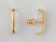 Gold Hoops Gold Ear Climber Gold Ear Suspender Gold Bar Earrings