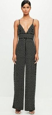 Peace + Love Black Hotfix Flared Jumpsuit