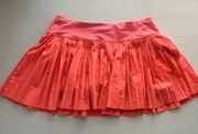 Hot Pink/coral Pleated Skirt
