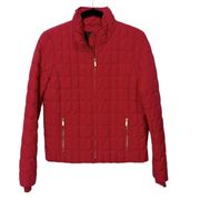 J. Crew quilted zip down puffer jacket color red women’s size small