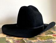 Vintage John B Stetson 4X Black Beaver Fur Brim Rancher Hat 7 1/8