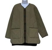 Rails Womens XL Elin Jacket Coat Sage Green Quilted Pockets Button Front NWT