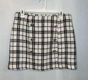 Black And White Gingham Mini Skirt