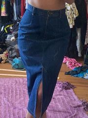 Vintage 90s American Profile Jeanswear Denim MIDI Maxi Skirt