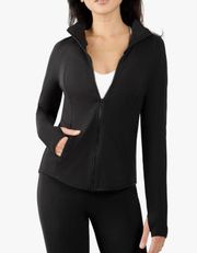 Black Lightweight Full Zip Yoga Jacket