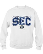 WHITE SEC TEAM LOGO LONG SLEEVE CREW SWEATSHIRT 