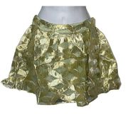 Love Riche NWT Size M Gold Leaf Overlay Boutique Mini Skirt