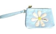 LUV BETSEY Johnson DAISY WRISTLET Clutch Handbag Purse Cosmetic Bag Blue White