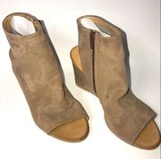 Suede Open Toe Booties