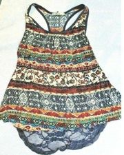 Papaya Racerback Lace Back Tank Top Sm