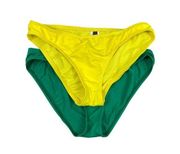 2-Tommy Bahama Bikini Swim Bottoms Womens Size Sm Green Yellow Swimwear Beach