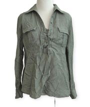 Lafayette 148 New York popover Lace‎ up blouse size 4