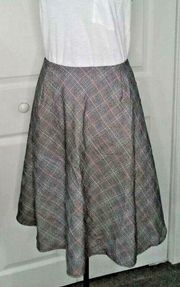 CeCe by Cynthia Brand Steffe Pop Plaid Flounce Skirt Wild Fuchsia Sz 10