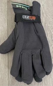 Trend Grey Ski Gear Fleece Sporty Winter Gloves