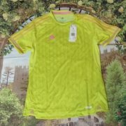 Adidas  pink yellow football/soccer jersey size small