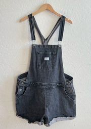 Levi’s Strauss Overalls Shortall Women’s Plus Size Denim Stretch Color Grey