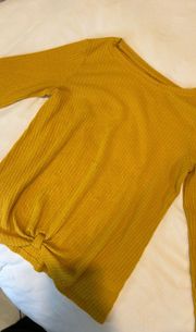 Long Sleeve Yellow Thin Sweater