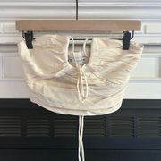 ZARA Tan Linen Halter Top