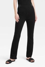 Women’s Ponte Flare High Waisted Leggings Black - A New Day - Large Pockets